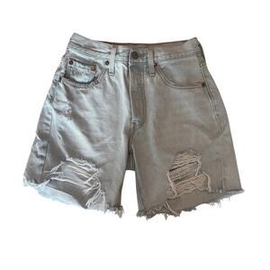 Levi's Women Shorts W24 Light Wash Denim Casual